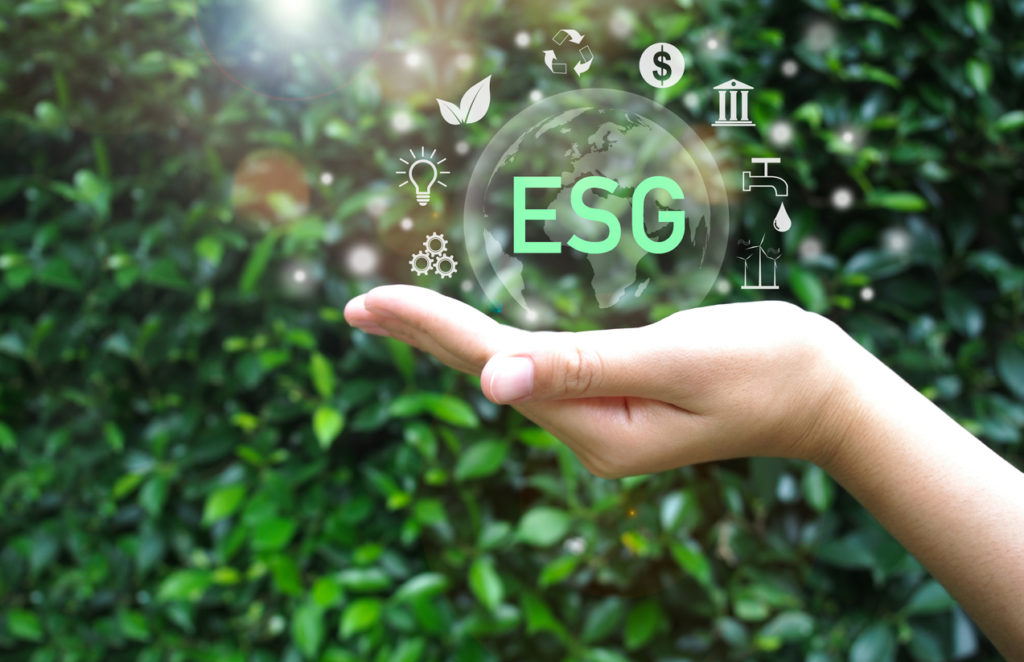 Conceito de ESG, ambiental, social e de governança corporativa. Conservação Ambiental Sustentável.